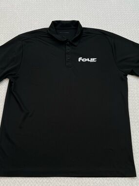 Four Loko Drink Port Authority Black Polo White Logo - MENS XL
